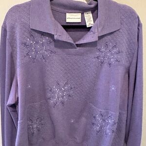 Alfred Dunner Lavender Cowl Neck Sweater